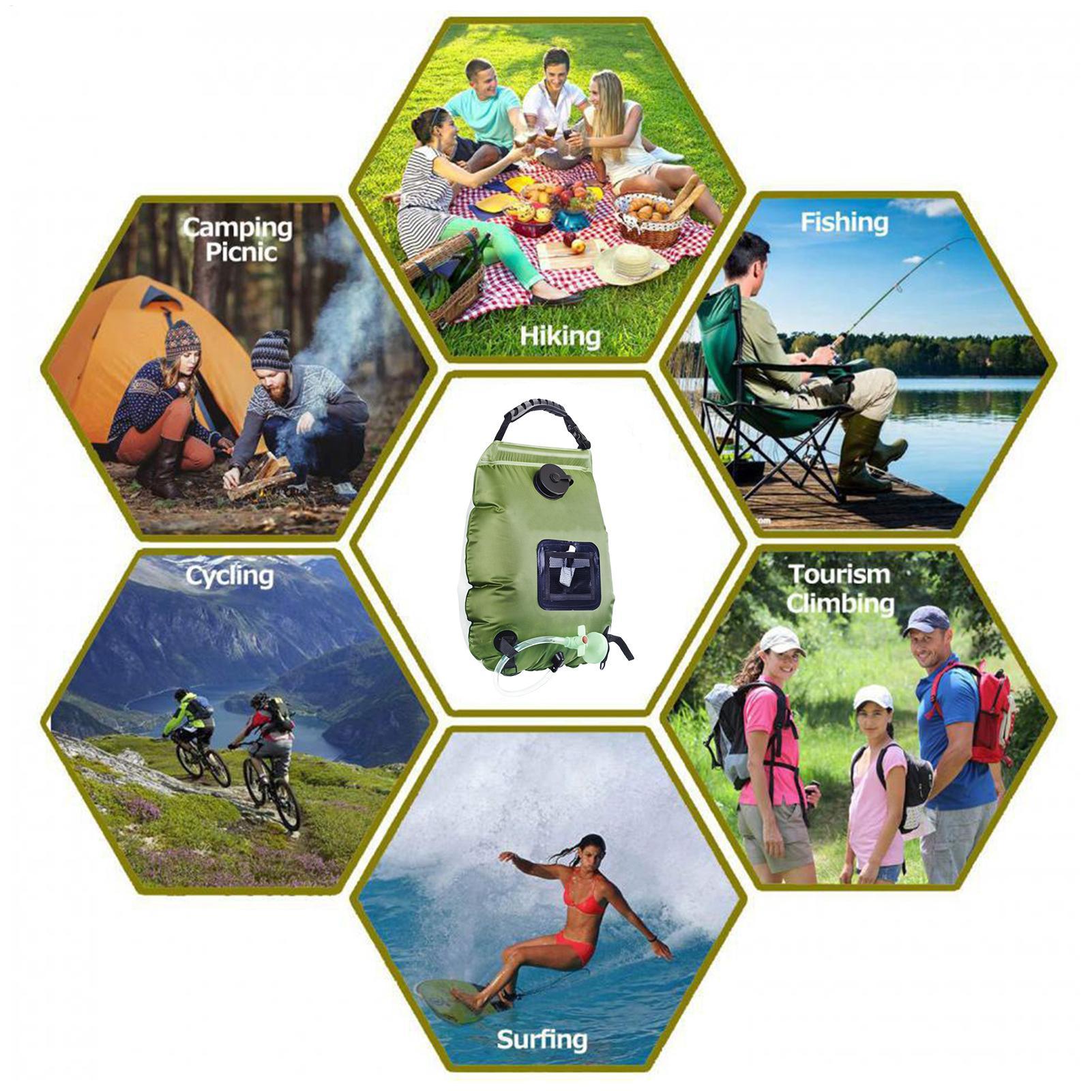 キャンプ用ポータブルシャワー 5ガロン/20L 取り外し可能 - Outdoor Camping Shower のレビューと価格