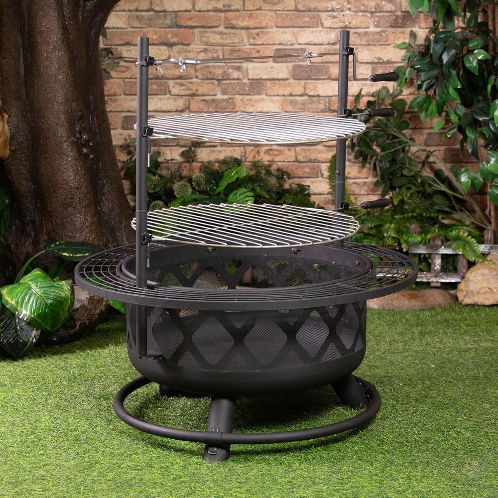 ポータブル33屋外焚き火台（グリルと回転式ロティサリー付き） - Outdoor Camping Decke のレビューと価格