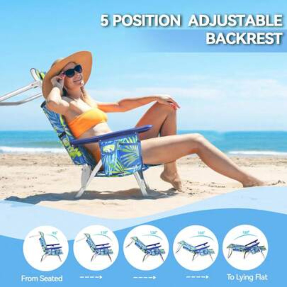 大人用折りたたみ式バックパックビーチチェア、ヘッドレスト、タ - Outdoor Camping Recliner のレビューと価格