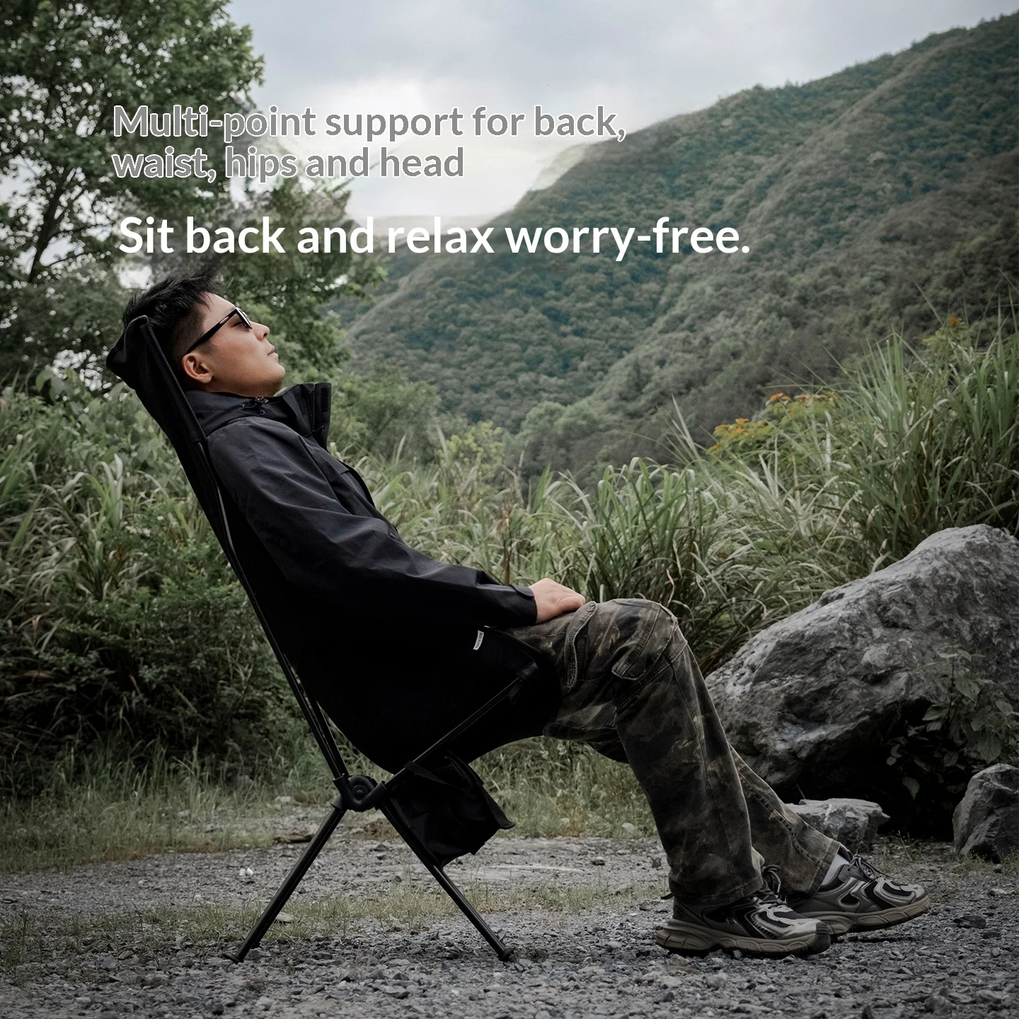 マウンテンハイカー 超軽量ハイバックムーンチェア 折りたたみ - Outdoor Camping Table And Chairs のレビューと価格