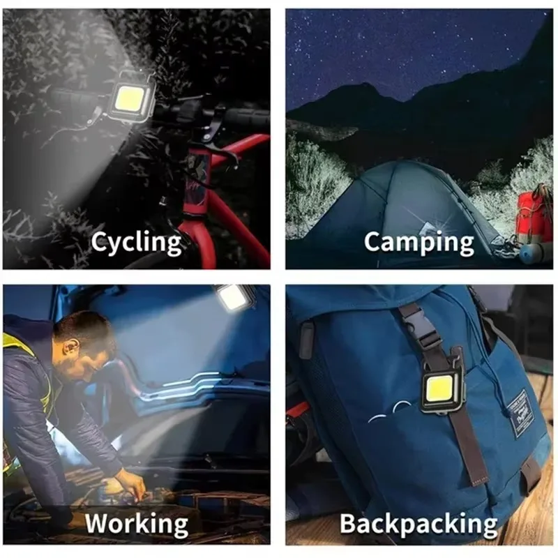 超高輝度で便利な携帯用ミニCOBキーホルダー懐中電灯、充電式 - Outdoor Camping Lighting のレビューと価格