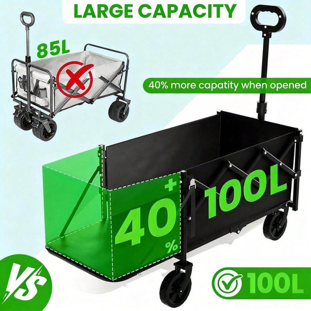 折りたたみ式テールゲート付きワゴン、耐荷重350ポンド、軽量 - Outdoor Camping Wagon のレビューと価格