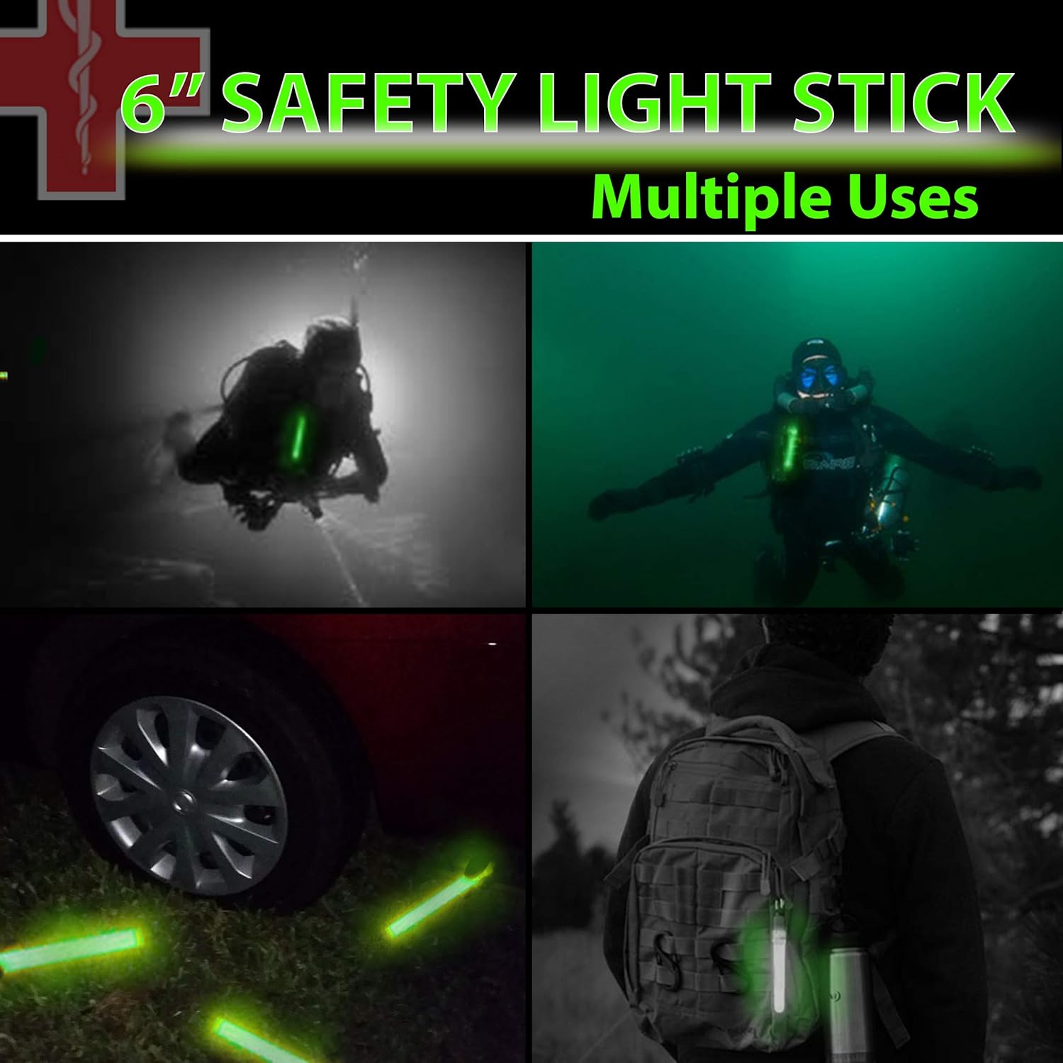 グロー スティック バルク グリーン 緊急時 キャンプ ハイ - Glow Sticks Survival のレビューと価格