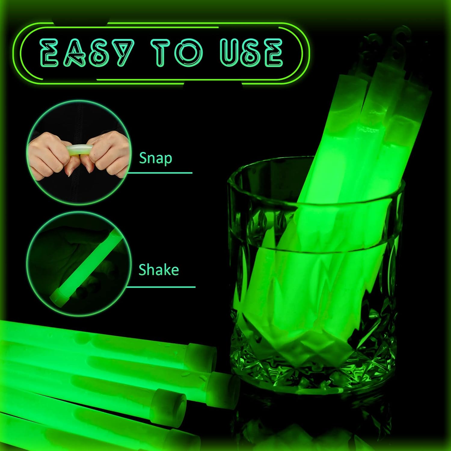グロー スティック バルク グリーン 緊急時 キャンプ ハイ - Glow Sticks Survival のレビューと価格