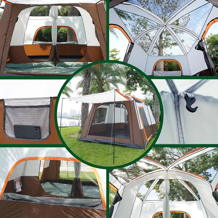 高級大型キャンプテント、2寝室1リビングルーム、防水・防風・ - Outdoor Camping Furniture のレビューと価格