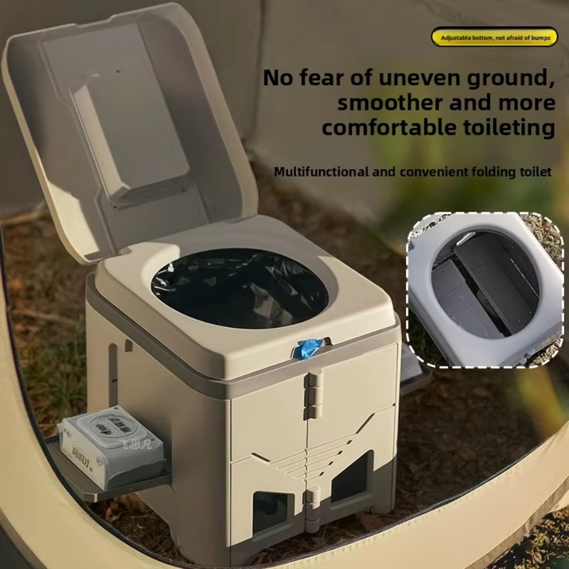 大人用防臭折りたたみ式キャンプトイレ、屋外、車内緊急時、RV - Outdoor Camping Furniture のレビューと価格