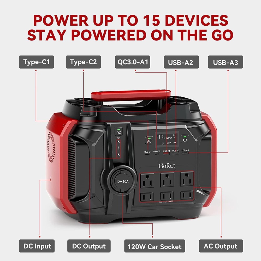 ポータブル電源 540Wh/500W（ピーク1000W） 6 - Outdoor Camping Van のレビューと価格