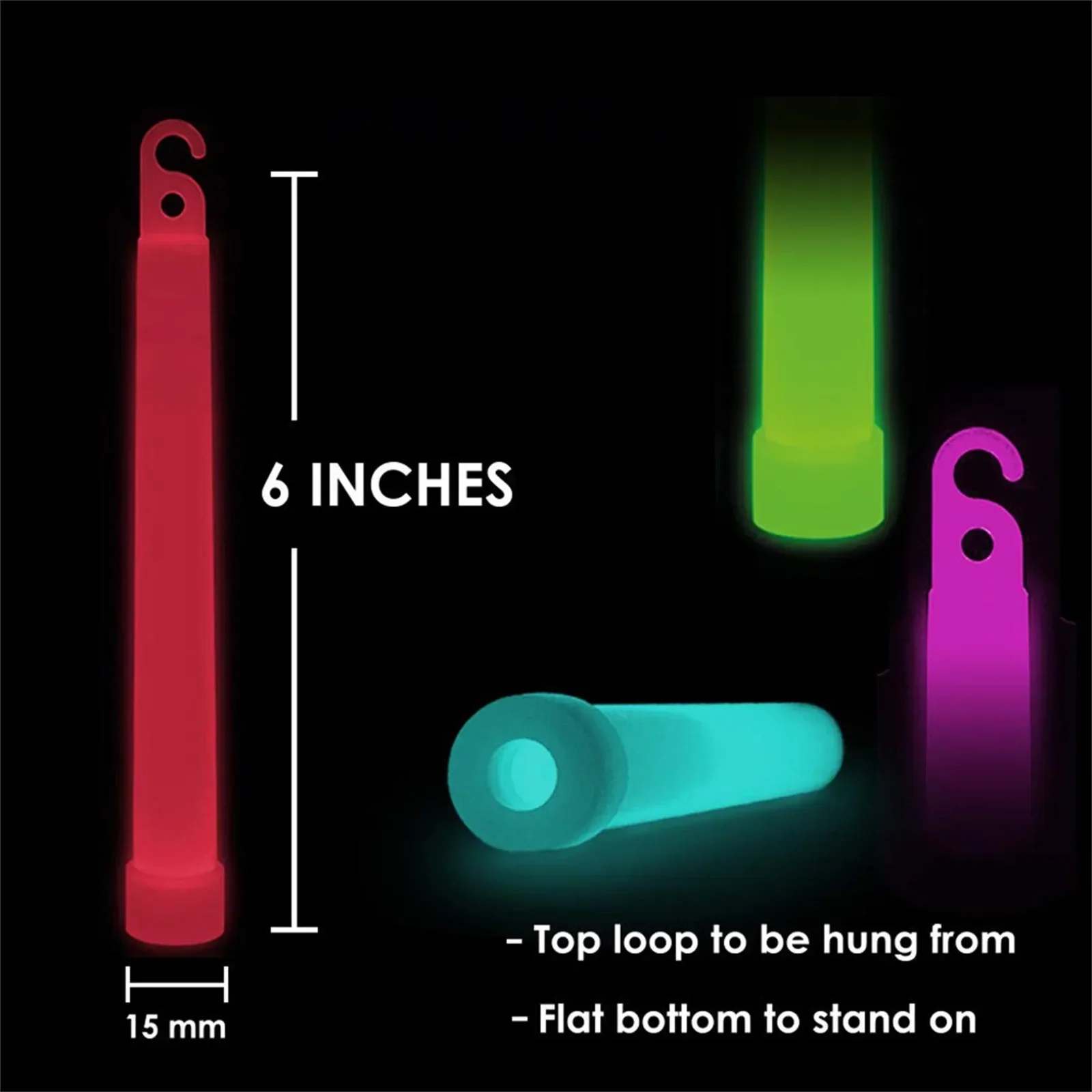 フック付きグロースティック 4/6 インチ蛍光灯ハイキングキ - Glow Sticks Survival のレビューと価格