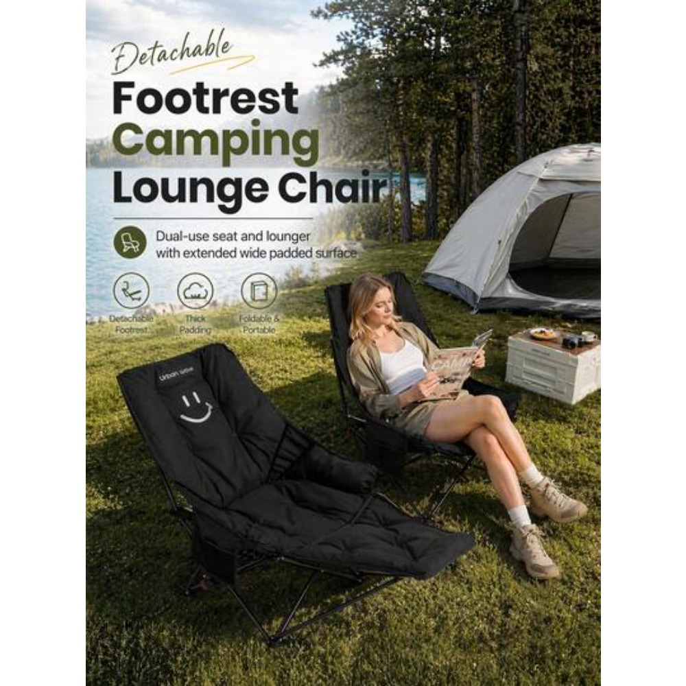 大人用フットレスト付き2-in-1リクライニングキャンプチェ - Outdoor Camping Recliner のレビューと価格